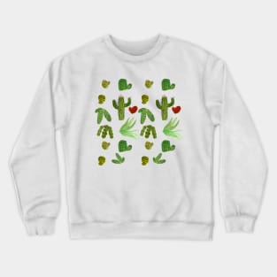 Cacti watercolor pattern Crewneck Sweatshirt